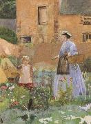 George John Pinwell,RWS In a Garden at Cookham (mk46) oil painting on canvas